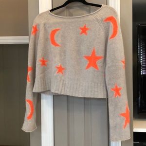 360 Cashmere cropped star sweater, size small
